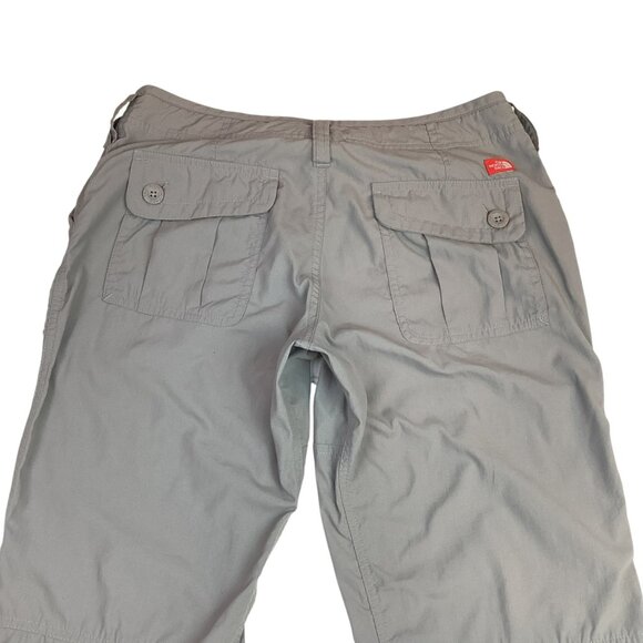 North Face Womens 6 Convertible Hiking Cargo Pants Gray Nylon Zip Off Legs - Picture 7 of 15